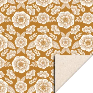 Cadeaupapier Flowers Retro Yellow