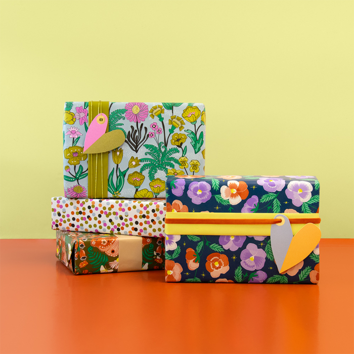 Cadeaupapier Flowers Vintage Blue - Afbeelding 3